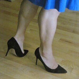 NEW J. Crew Elsie Black Suede 4" Heels 9.5 Italy J8205 NWOB MSRP 220